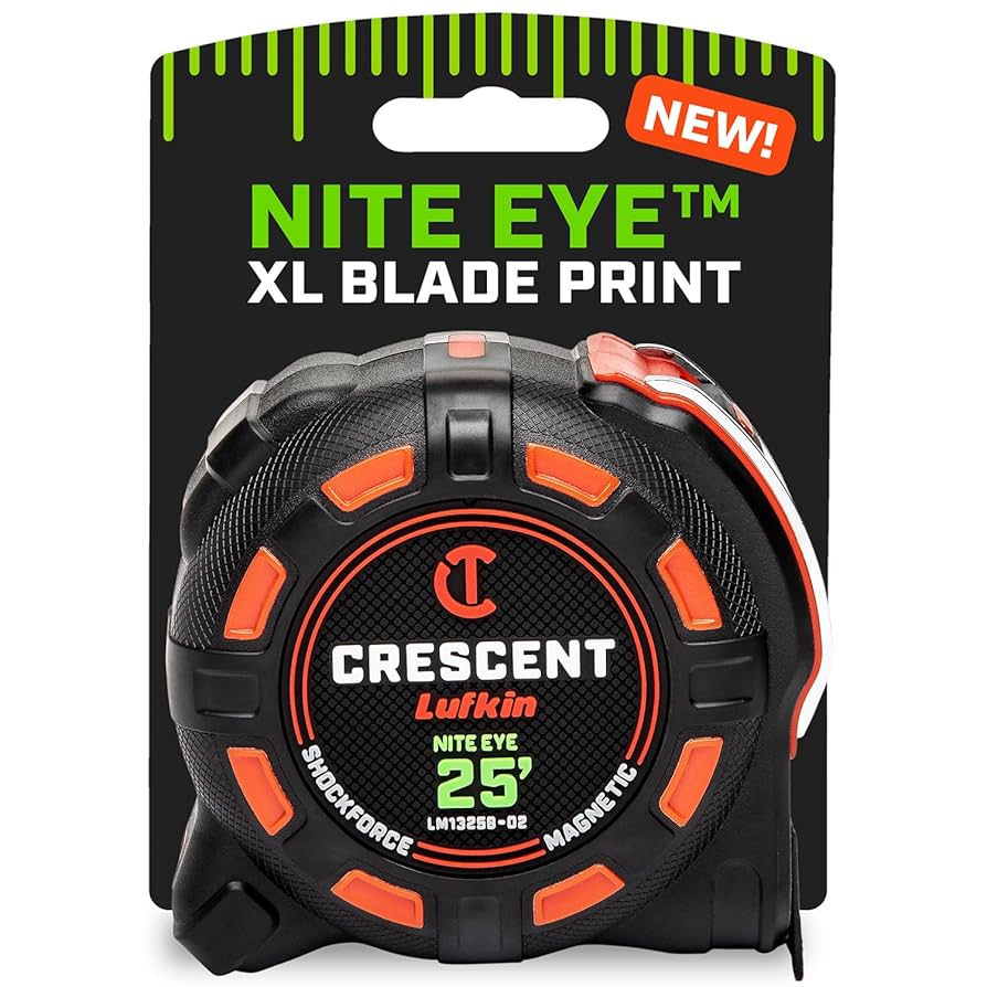 Crescent Lufkin 25 Ft. SHOCKFORCE NITE EYE Magnetic Tape